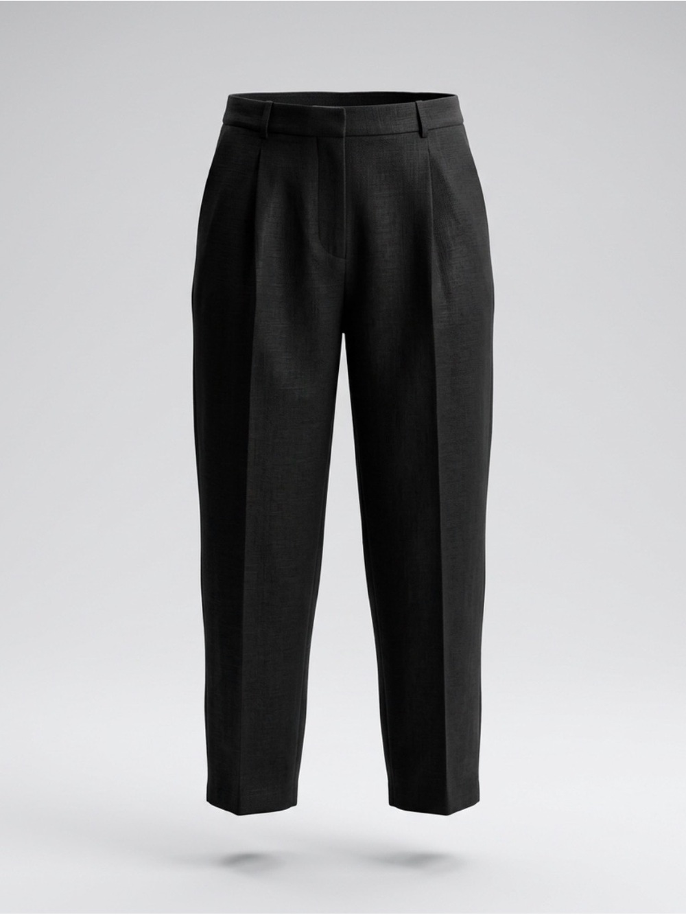 Zara women’s black linen- Tailored Straight Leg